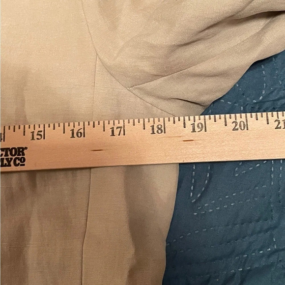 Ralph Lauren LRL Size 8 Tan Beige‎ Linen Silk 3 Button Hidden Jacket Pockets - Picture 6 of 11